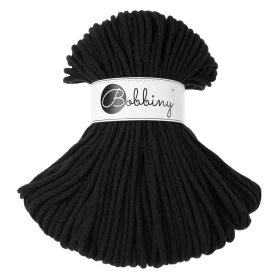 Bobbiny Premium Macramé Cord Yarn, Black, 5 mm.