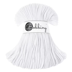 Bobbiny Premium Macramé Cord Yarn, White, 3 mm.