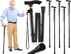 Foldable Walking Cane for Collapsible Lightweight Adjustable