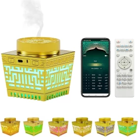 3-in-1 Electric Bluetooth Bakhoor Burner With Quran Speaker Lamp Azan Clock Rechargeable Oud Holder