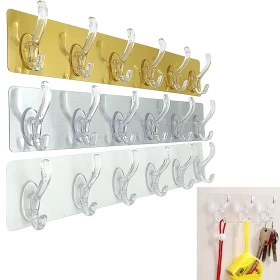 Adhesive Hooks Transparent Wall Hooks for Hanging