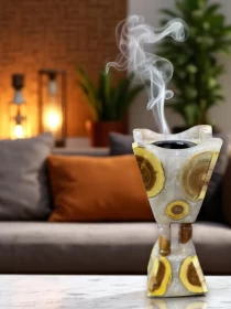 Luxury Resin Bakhoor Incense Burner Home Fragrance Decor -18cm