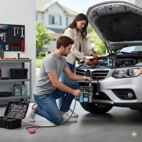 باورولوجي 3 في 1 – جهاز تشغيل السيارة ومنفاخ الإطارات وبنك طاقة