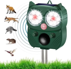 LED Solar Pet Light Animal Ultrasonic Cat Repellent Waterproof