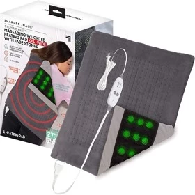 Calming Heat Wide Massaging Weighted Pad with 9 Settings