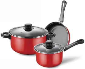 Kitchen Aluminium Cookware Set with Non-Stick Coating, 7 pcs