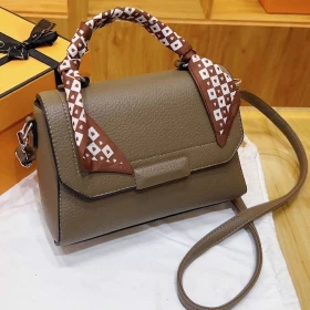 PU Leather Flap With Scarf Sling Bag