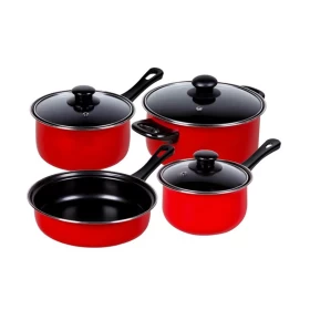 Premium Red Piece Non-Stick Aluminum Cookware Set –7psc