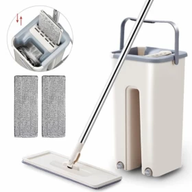 Magic Flat Cleaning Mop with Bucket 360 Rotation