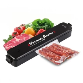 Vacuum Sealer Machine Automatic Air Sealing with 10 bags  for Food-Black