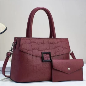 Leather Women Shoulder Handbag Red