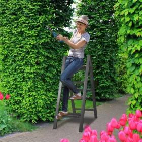 سُلَّم ألمنيوم قابل للطي – 4 درجات، مانع للانزلاق، يتحمل حتى 150 كجم