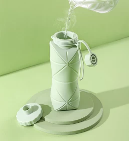 Collapsible Water Bottle With Straw - 600ml