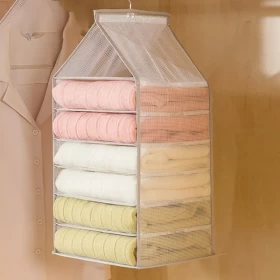 Tier Shelf for Folded Pants Clothes,with Sturdy Hooks