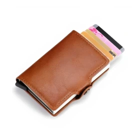 Leather Wallet for Men Pocket Card Holder-Brown