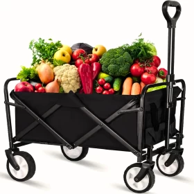 Folding Wagon Trolley Camping Cart 70KG-77cm