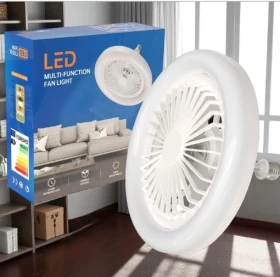 مروحة سقف حديثة LED بمقبس E27 – إنارة وتبريد بتصميم أنيق