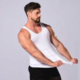 Slim N Lift Slimming Vest For Men White Thick-007