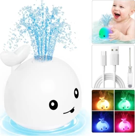 Baby Bath Toys With LED Light Whale Automatic Spray Water Bath Toy