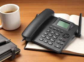 هاتف ارضي لاسلكي  بشريحتين-بطارية شحن