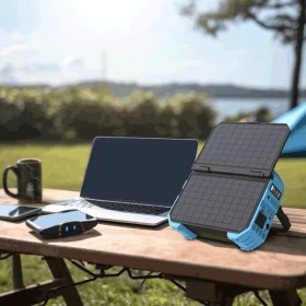 مولد Powerology المحمول 600 واط — بطارية 192000mAh مع لوح طاقة شمسية مدمج
