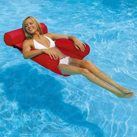 كرسي المسبح العائم قابل للنفخ والطي مع حزام قابل للتعديل مناسب للمسابح والبحر لمتعة وترفيه لا ينتهي