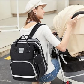 2 in 1Foldable Travel Baby Diaper Backpack  with bed