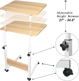 Adjustable Laptop Table Desk with Wheels Study/Work