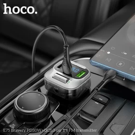 Hoco E75 30W PD USB QC3.0 Car Bluetooth MP3 FM Transmitter Charger