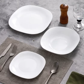 High-Quality Modern Style 32-Piece Opal Glassware Dinner Set