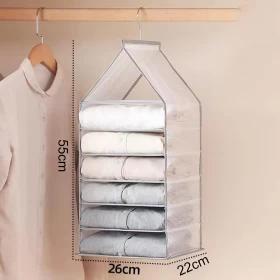 Tier Shelf for Folded Pants Clothes,with Sturdy Hooks