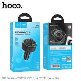 Hoco E82 Bluetooth FM Transmitter Car Charger 2 USB +1 Type-C