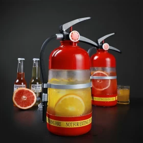 Drink Dispenser Creative Fire Extinguisher Shape 1.5L