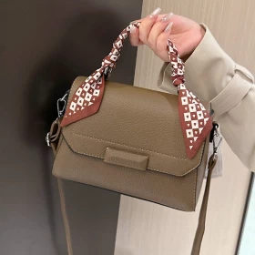 PU Leather Flap With Scarf Sling Bag