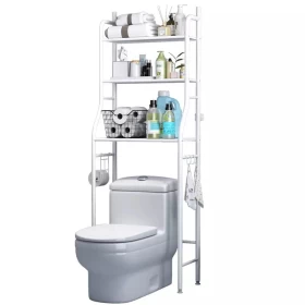 Toilet multi storage shelf rack with 3 tiers