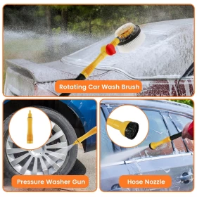 Car Wash Brush Kit 360° Spin Car Mop Detailing Brush